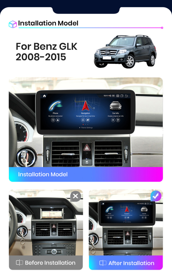 Autoradio Mercedes Benz GLK250 GLK280 GLK300 2008-2015 android10,25